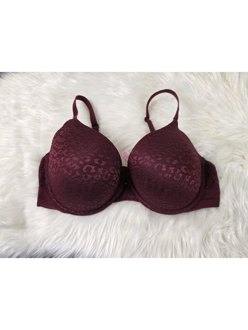 Women's Victoria's Secret Wear Everywhere Push Up Bra 36 DD Dark Red